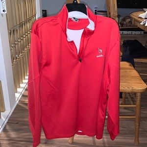 Men’s quarter zip, red, cold gear